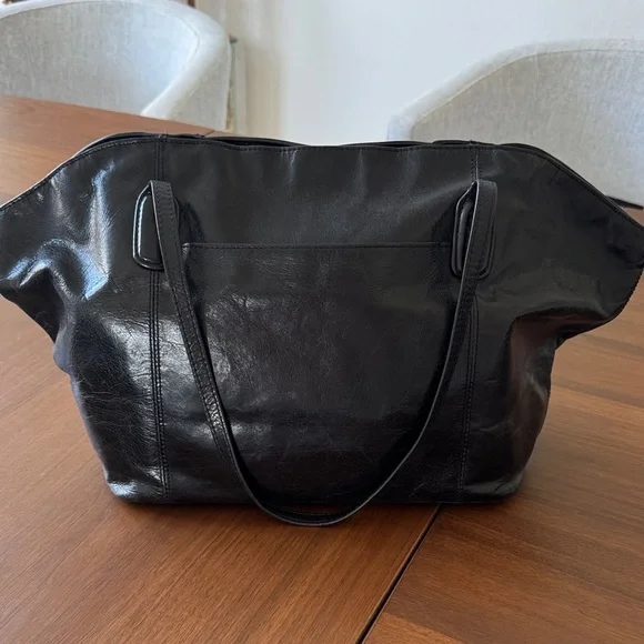 HOBO Black Leather Vintage Tote Bag lots of ❤️ so soft great shape for older bag - Picture 1 of 15